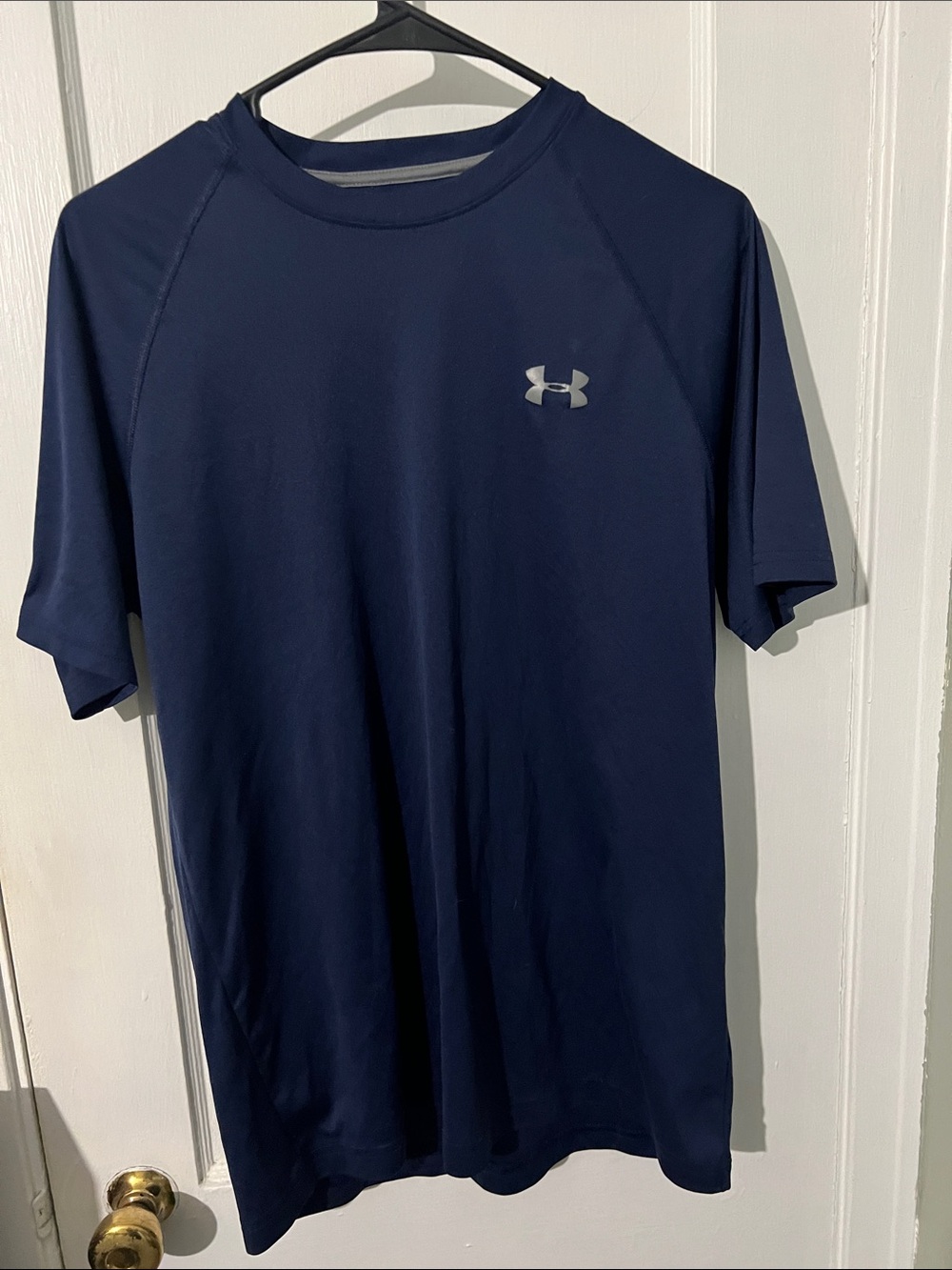 Under Armour Navy Short Sleeve Performance Tee with Silver Logo